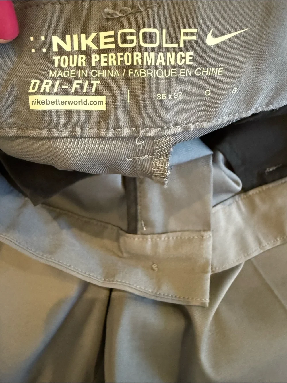 Nike Golf Tour Performance Dri-Fit Gray Sport Athletic Stretchy Pants 36x32